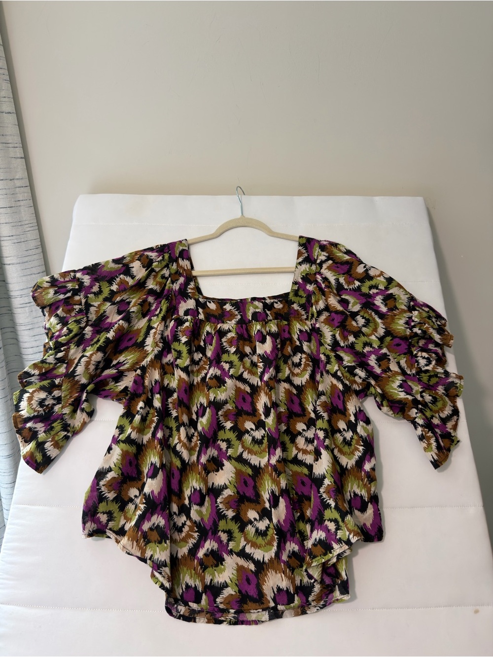 Terra Sky 100% Cotton Boho Hawaiian Fairy Vibe Ruffle Flutter Sleeve 2X - Picture 7 of 9